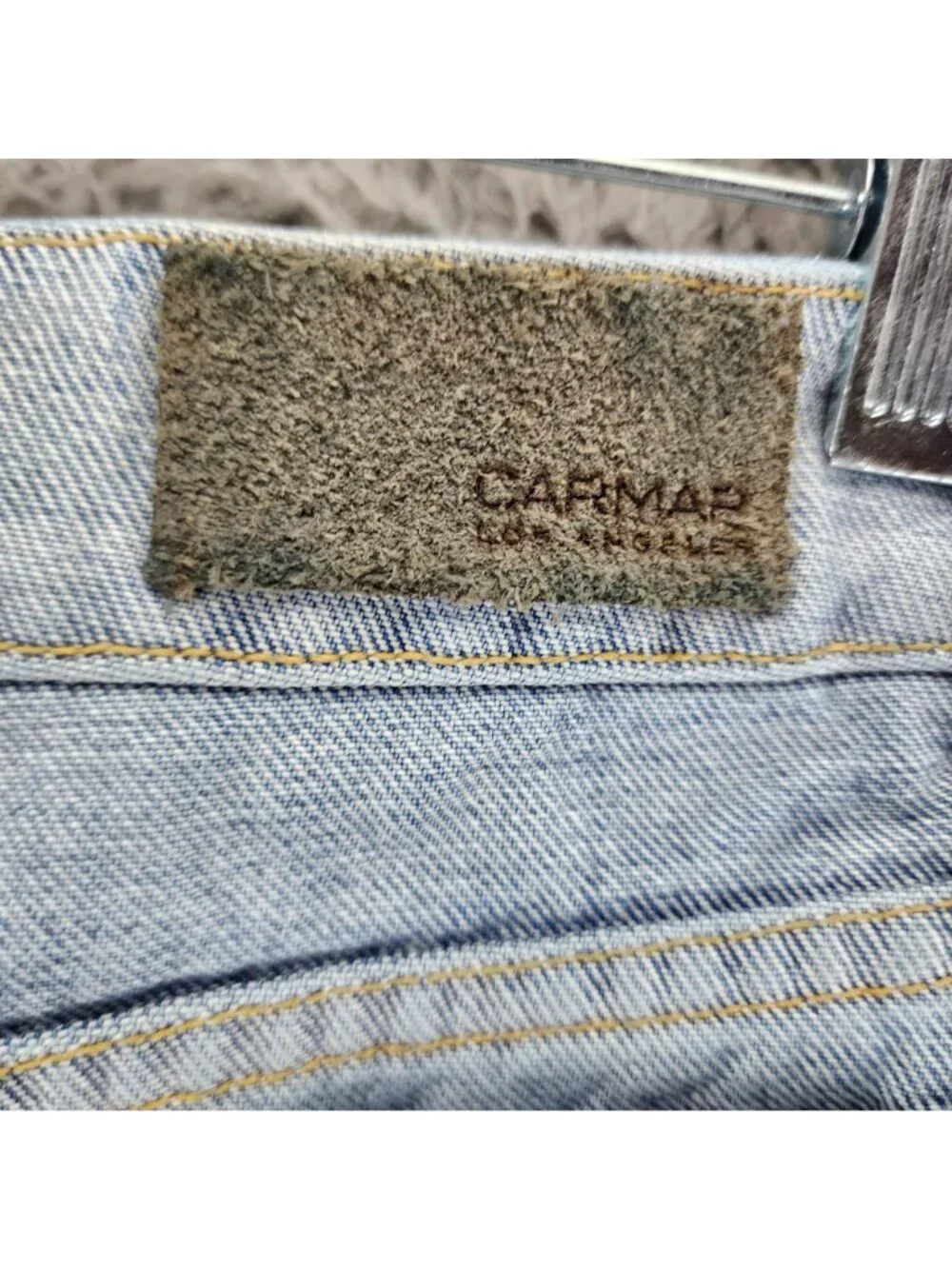 Carmar Shorts Womens 25 Blue Two Tone Cotton Denim Cutoff